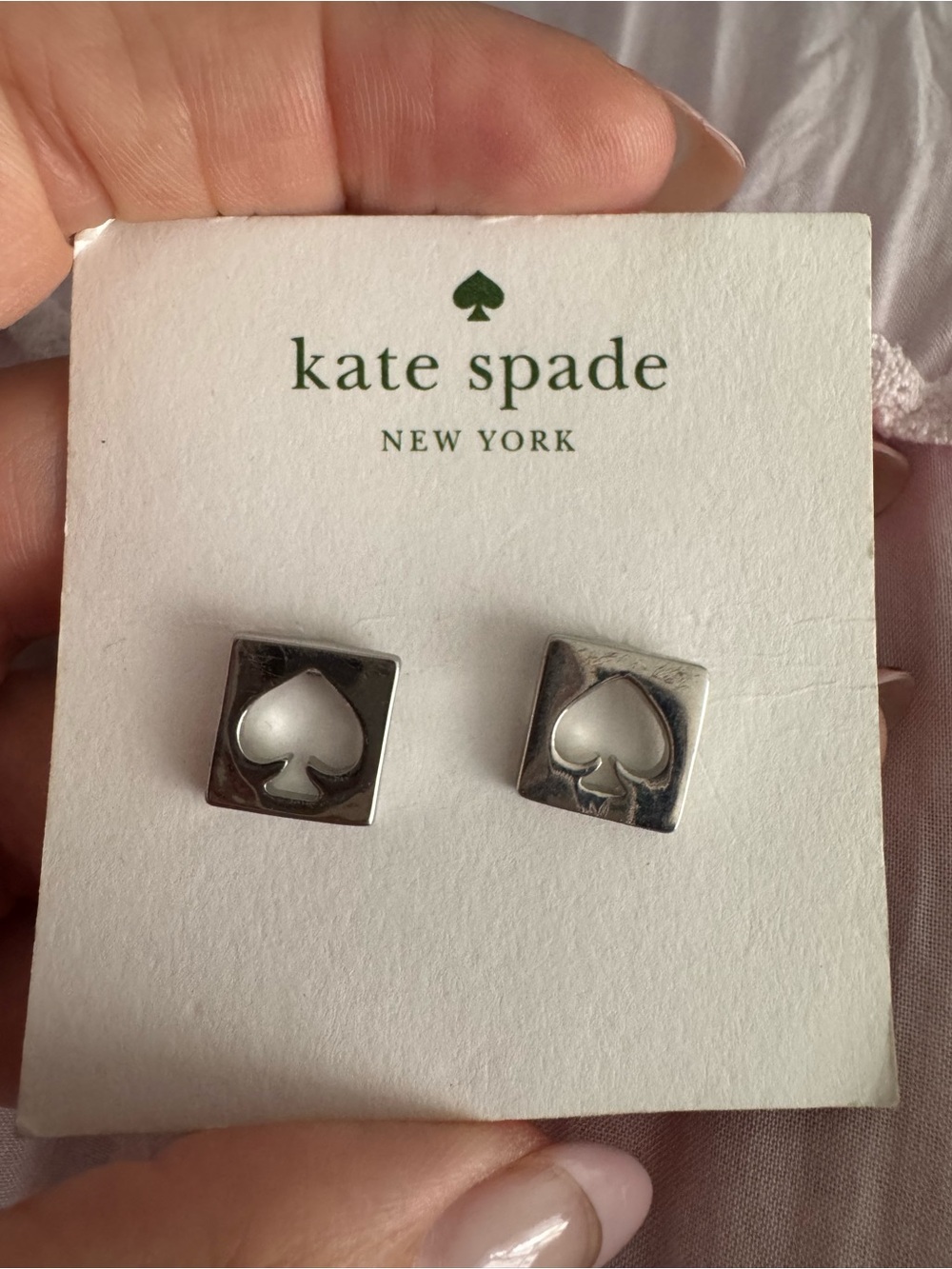 kate spade Silver Spade Stud Earrings